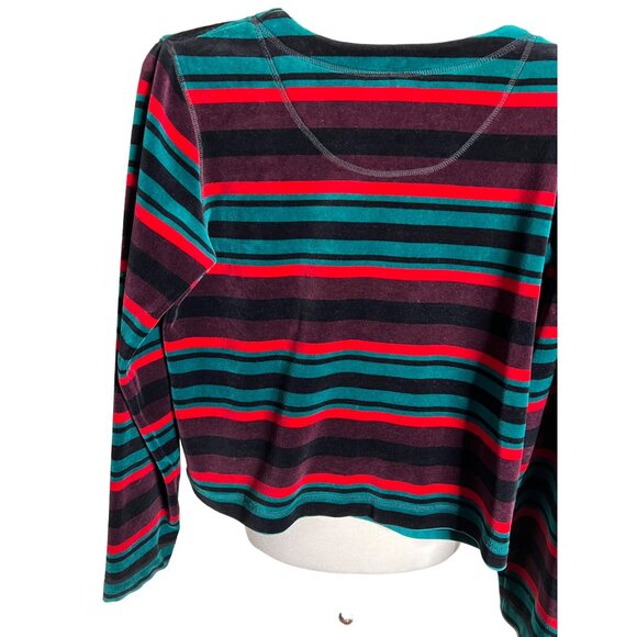 Carol Little Sports Size S Small Striped Cropped Sweater Y2K Comfortable - Picture 7 of 11